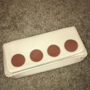 Hype Leather Clutch Cream Purse